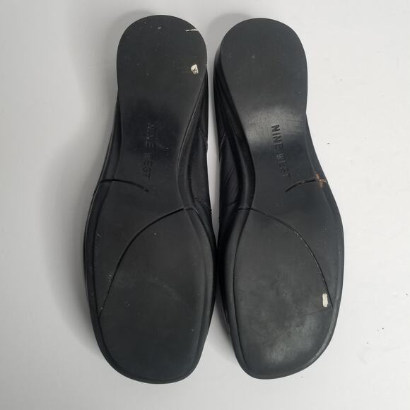 Nine West Renny Womens's Leather Square Toe Mules Slides - Picture 7 of 12